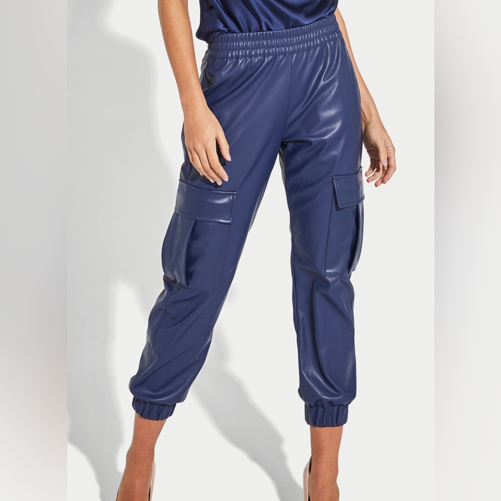 Generation Love Navy Leather Aidan Joggers New With Tags